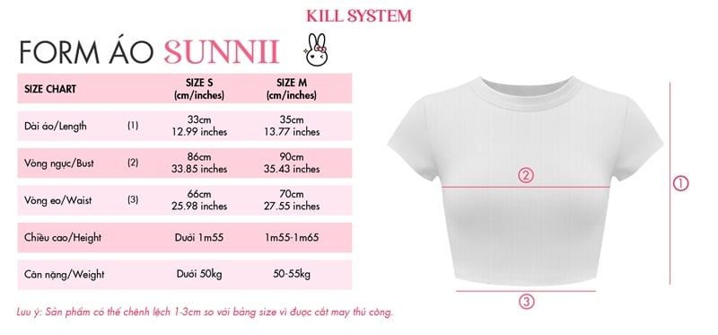 Áo croptop trơn SUNNY ôm body KILLSYSTEM