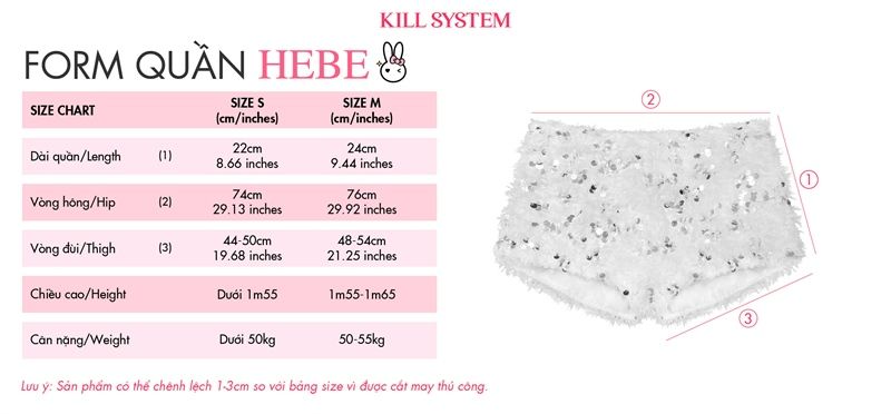 Quần lông vũ đính kim sa HEBE KILL SYSTEM