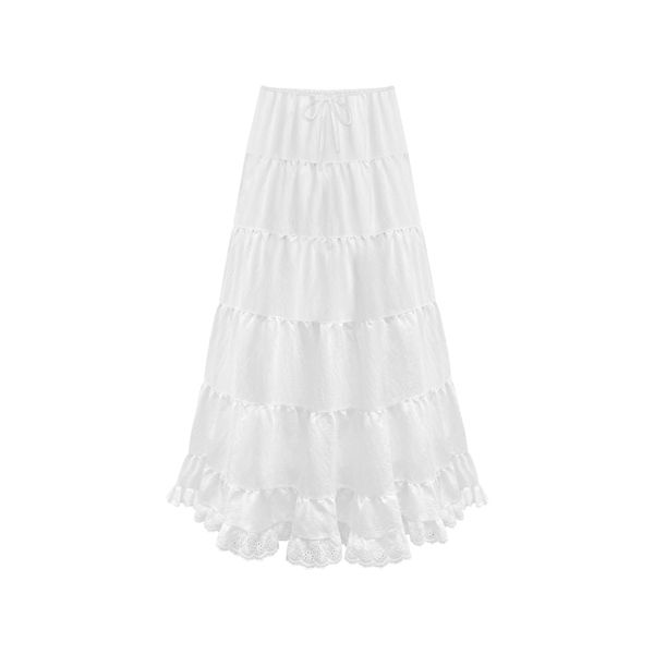 Chân váy dài hai lớp nhiều tầng ANNIE V2 phối ren