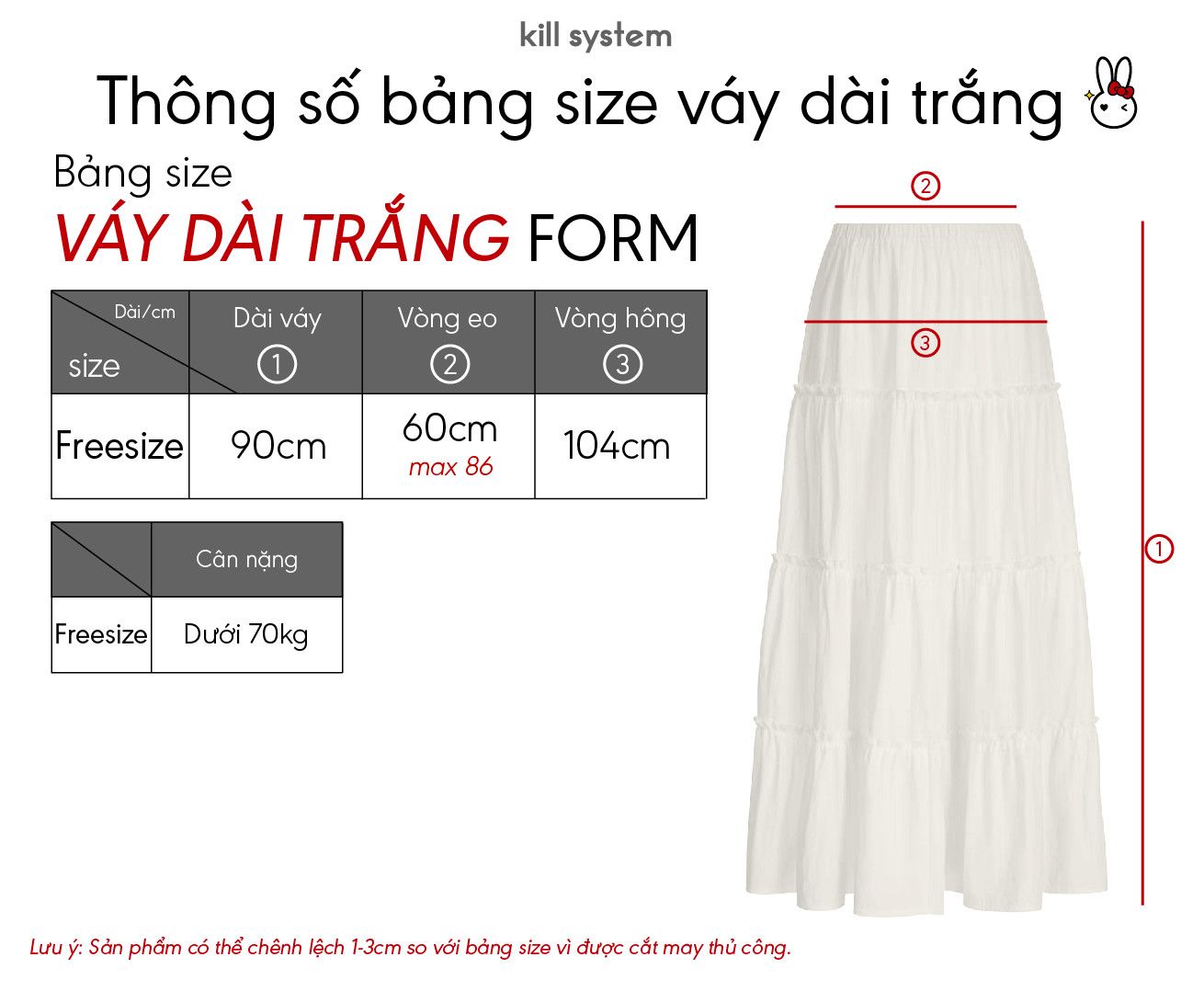 Chân váy dài Kill System Annie dáng xoè nhiều tầng