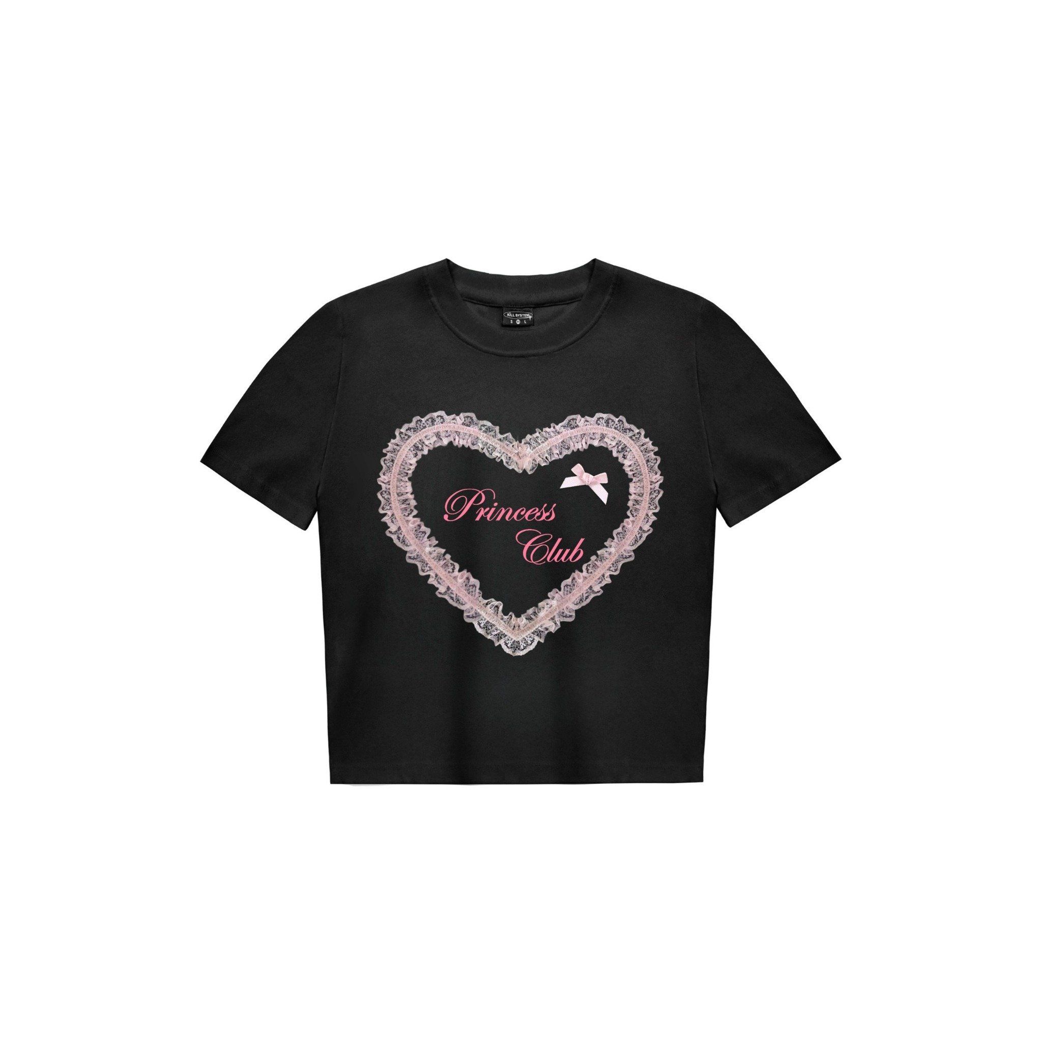 Áo thun baby tee trái tim phối ren Killsystem chất thun co giãn l Princess club