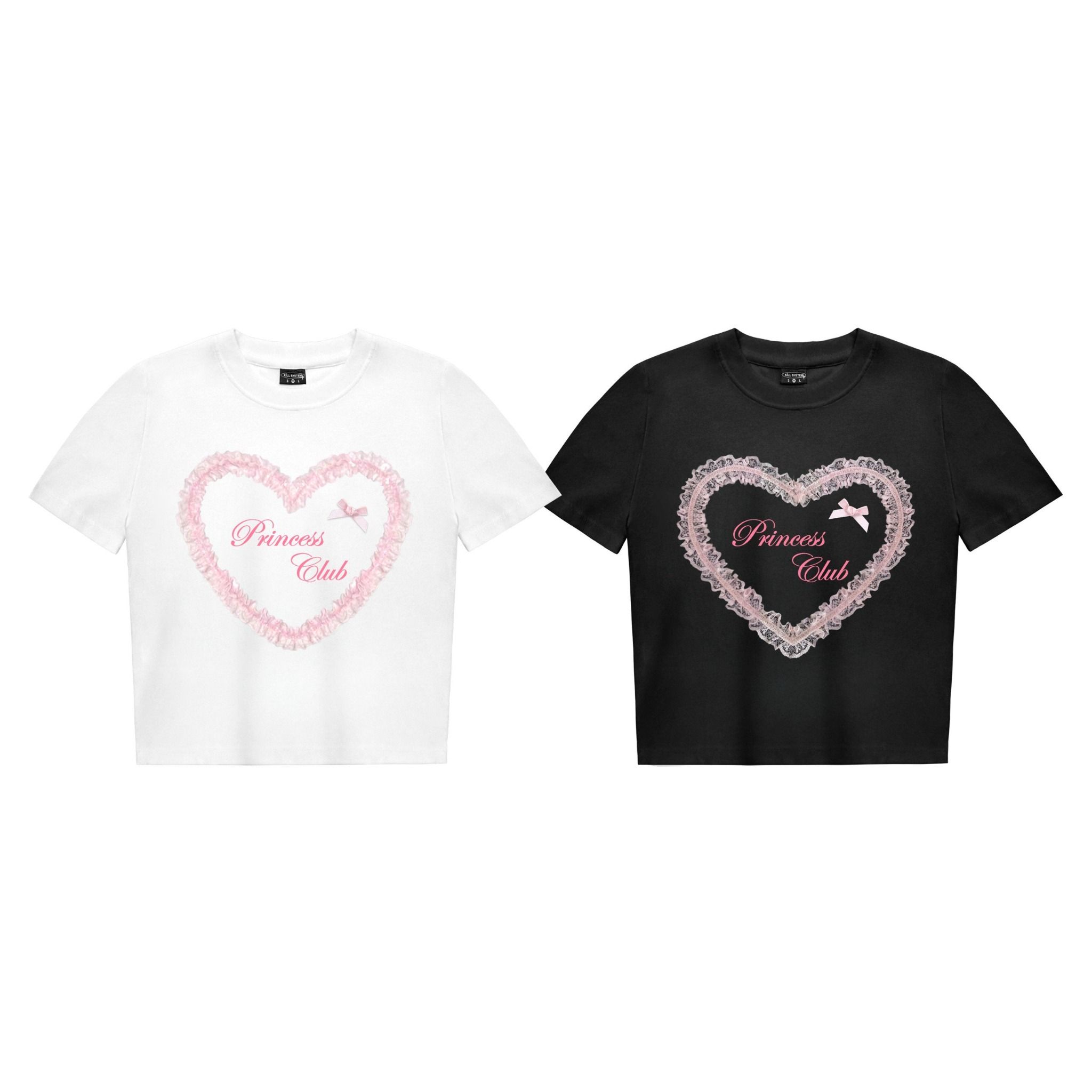 Áo thun baby tee trái tim phối ren Killsystem chất thun co giãn l Princess club