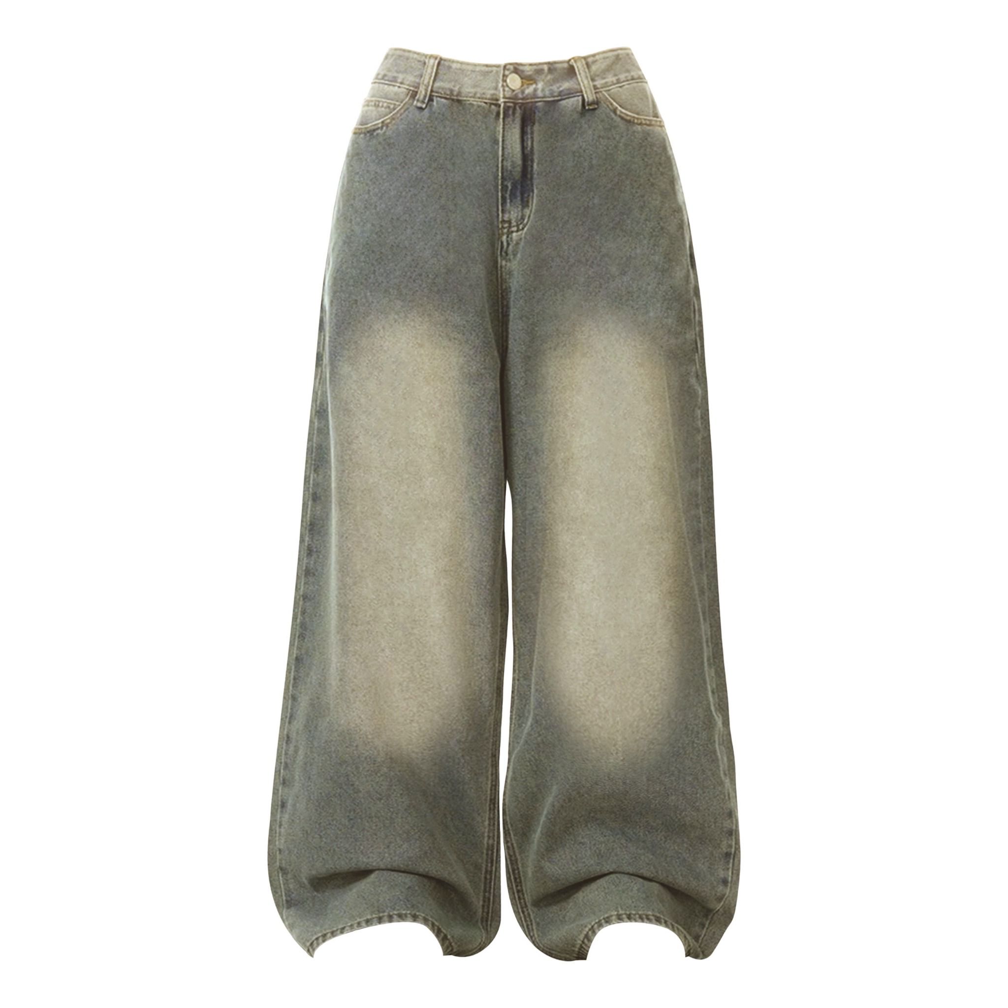 Quần Jeans nữ wash ống rộng New Jean