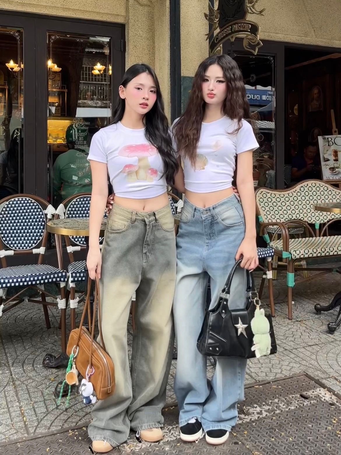 Quần Jeans nữ wash ống rộng New Jean