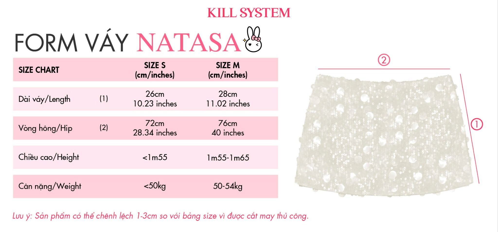 Chân váy kim sa trong suốt NATASA lấp lánh