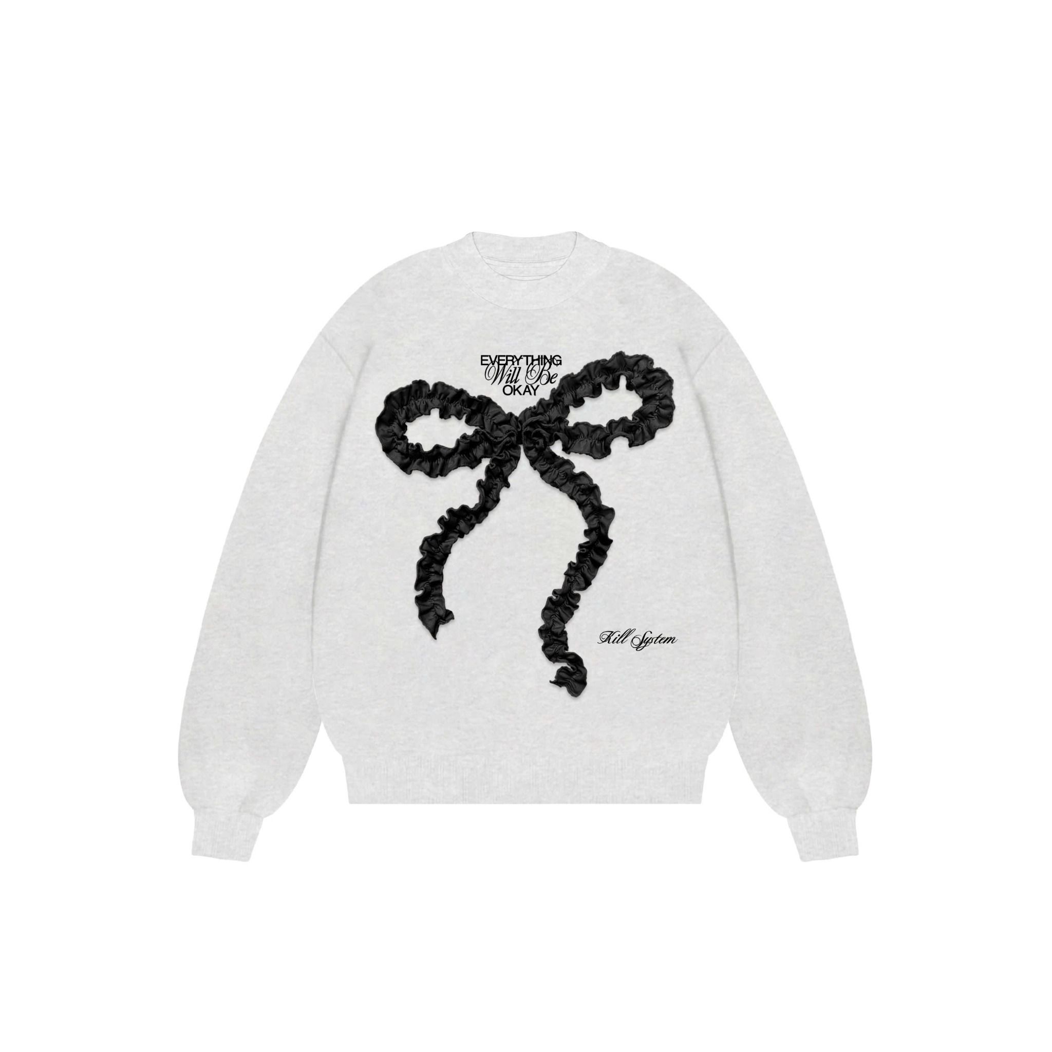 Áo nỉ sweater Nơ OKELA hình nơ nổi may