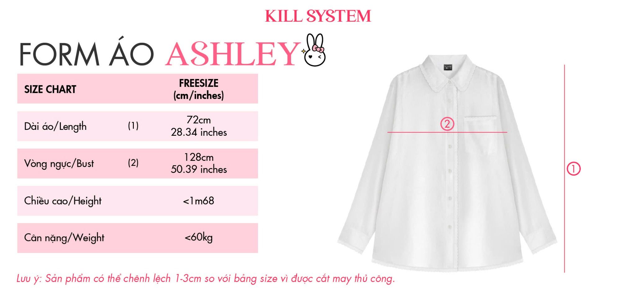 Áo sơ mi tay dài ASHLEY phối ren