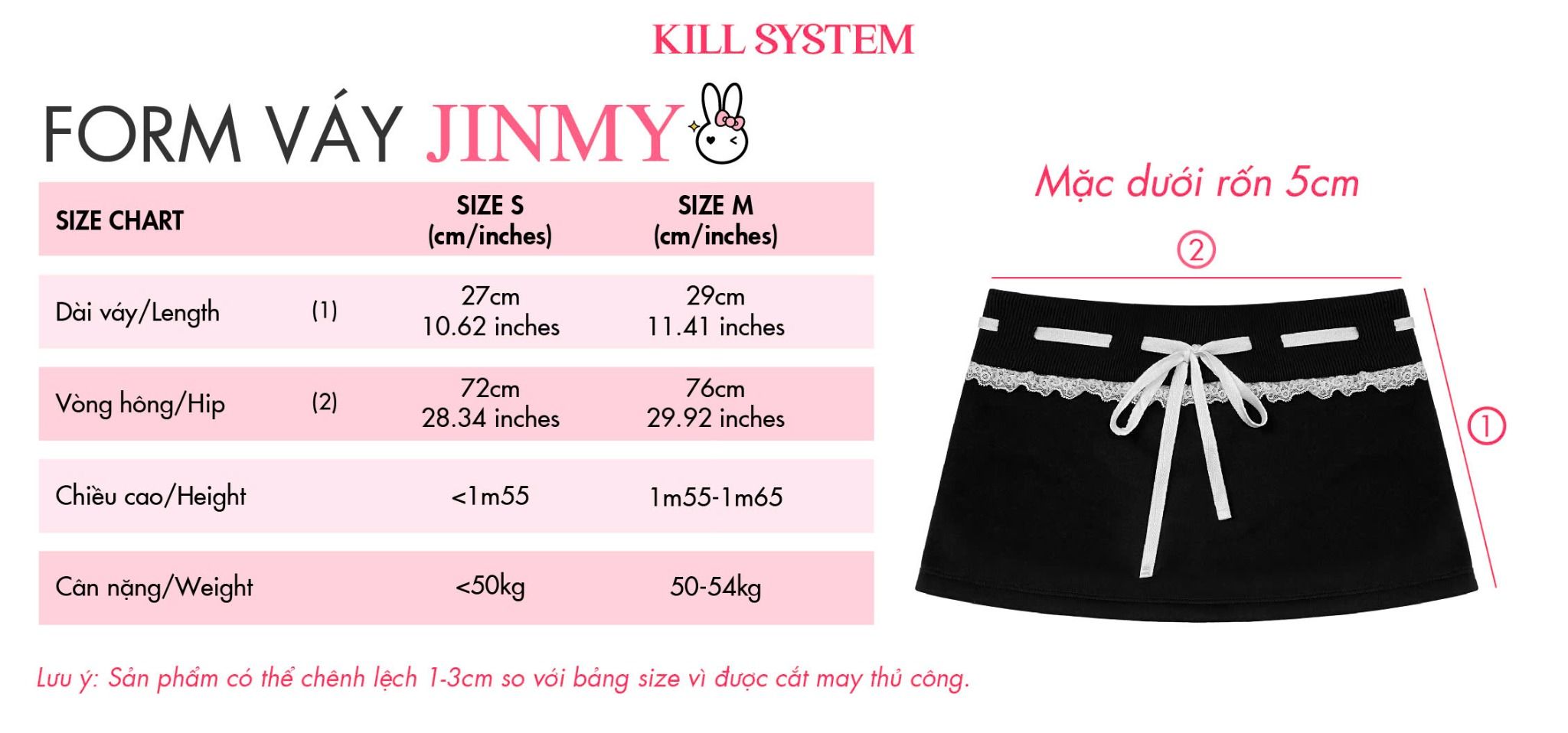 Chân váy nỉ bông JINMY phối ren thắt nơ