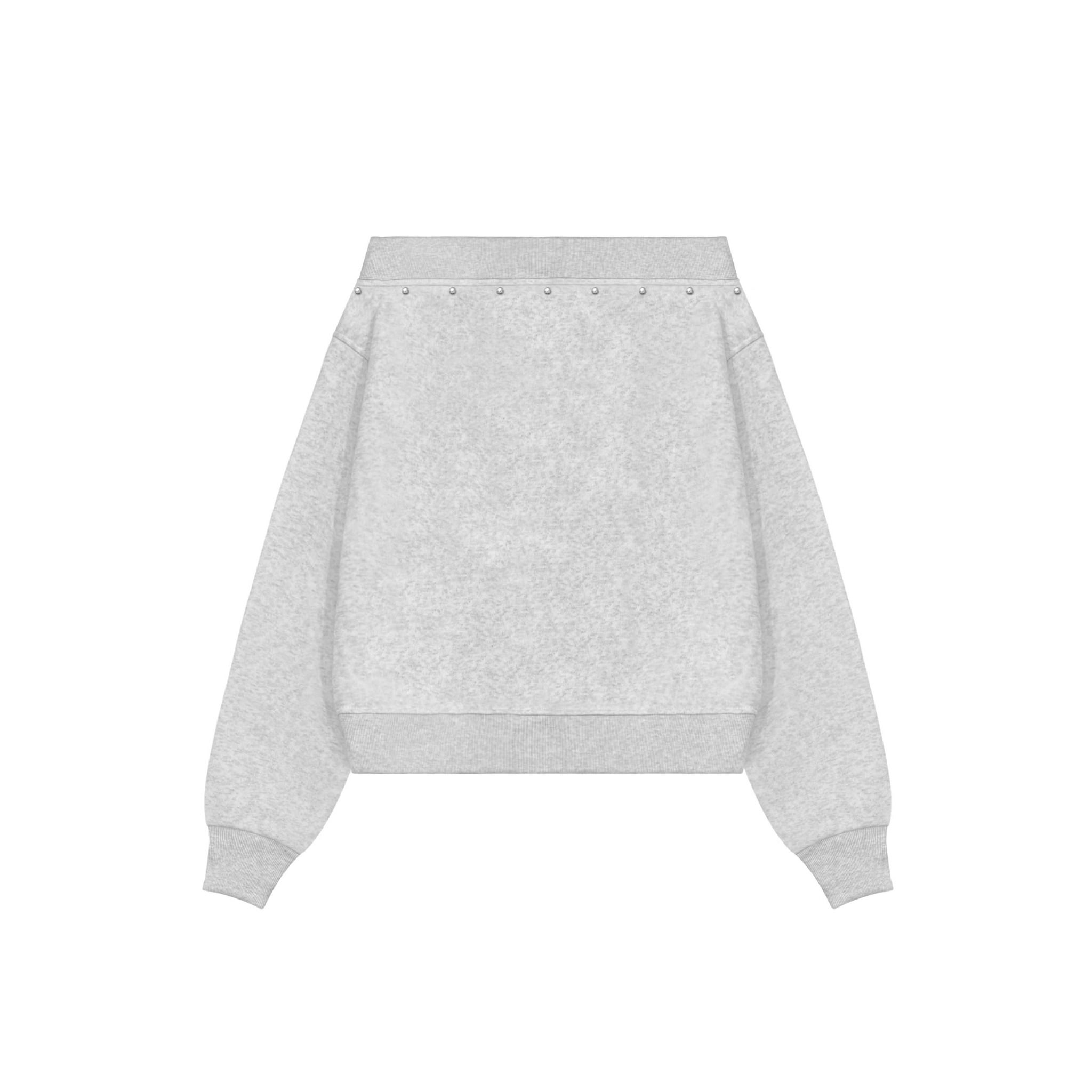 Áo sweater trễ vai đinh tán tay dài LISA
