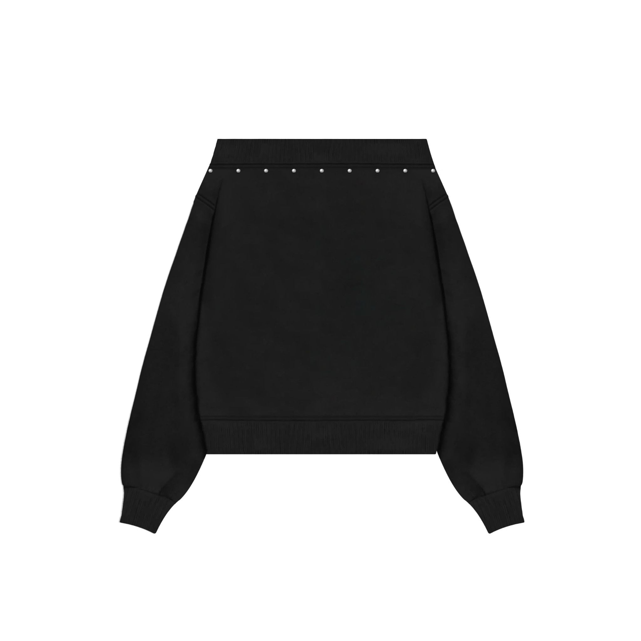 Áo sweater trễ vai đinh tán tay dài LISA