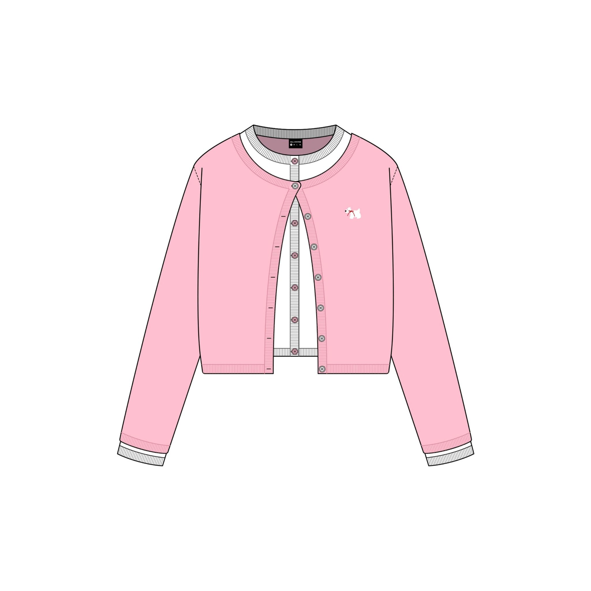 Áo cardigan Westie phối layer Kill System