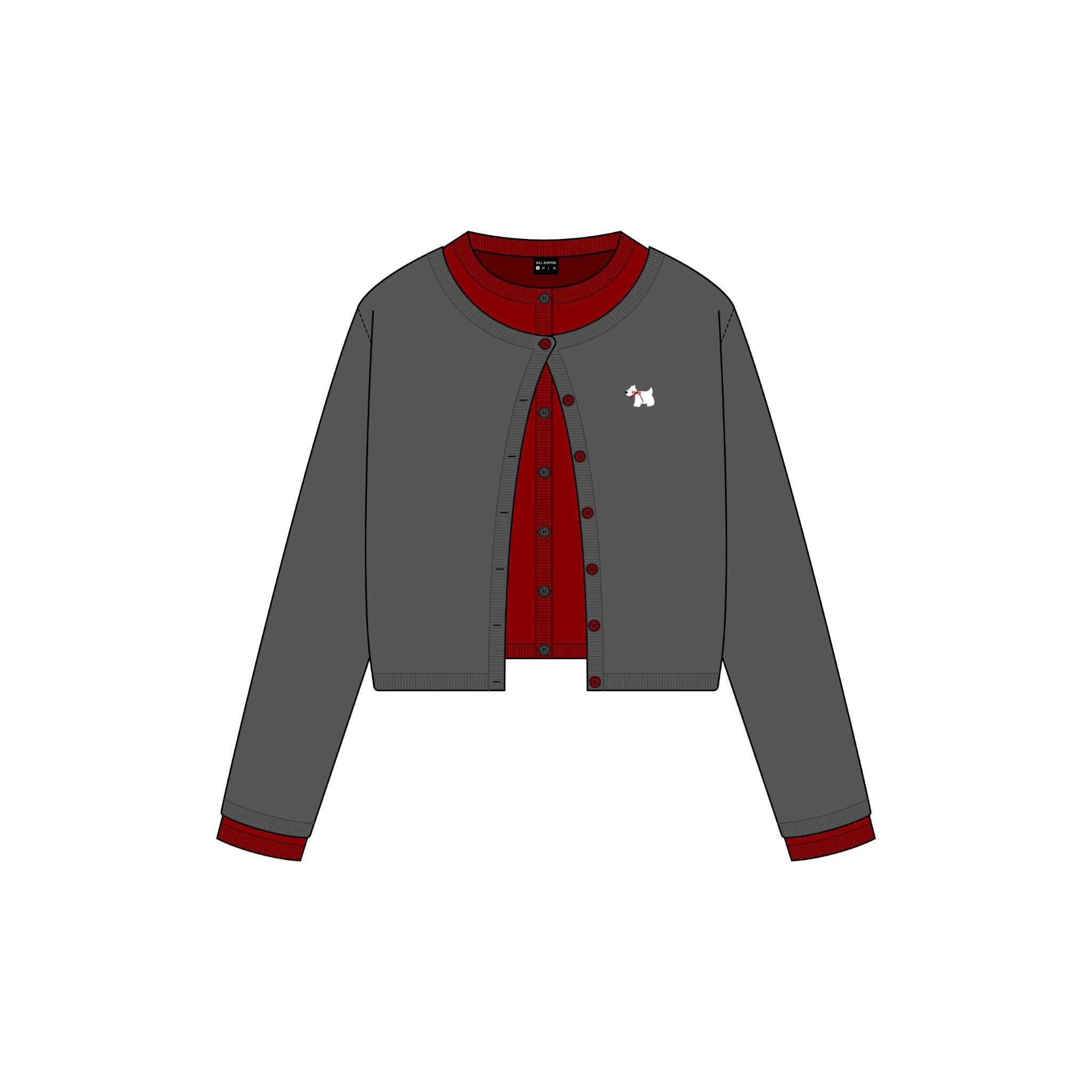 Áo cardigan Westie phối layer Kill System