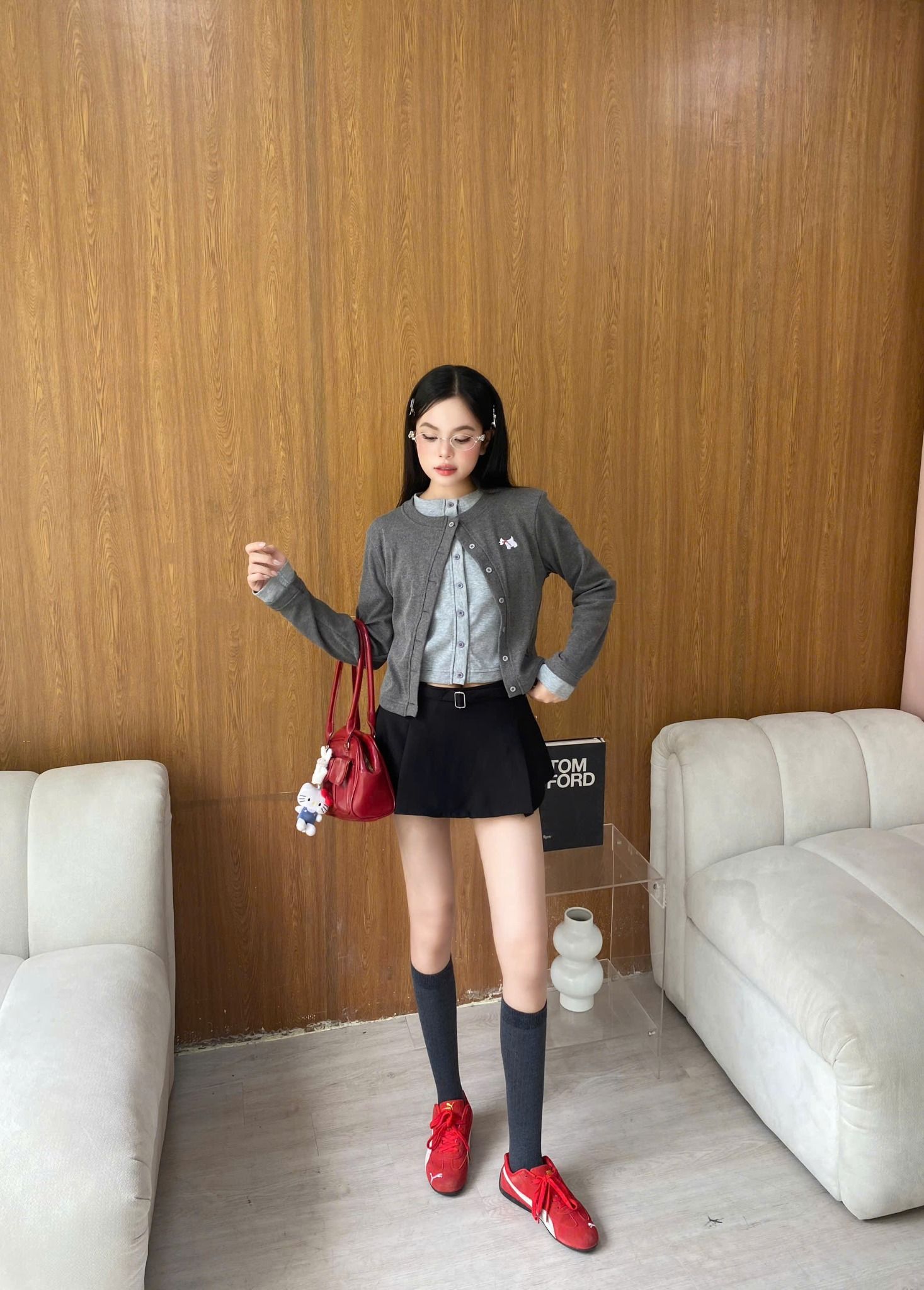 Áo cardigan Westie phối layer Kill System