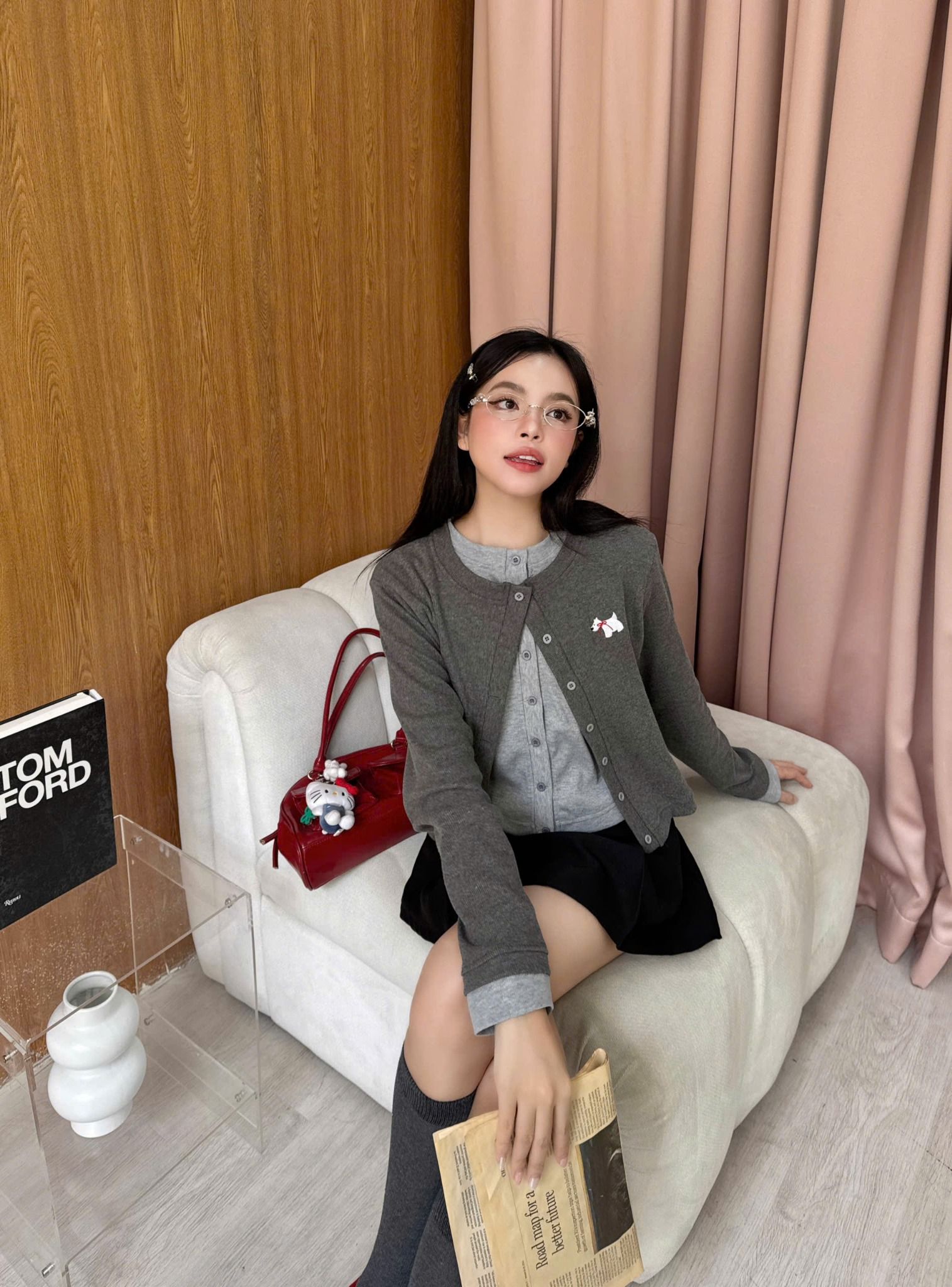 Áo cardigan Westie phối layer Kill System