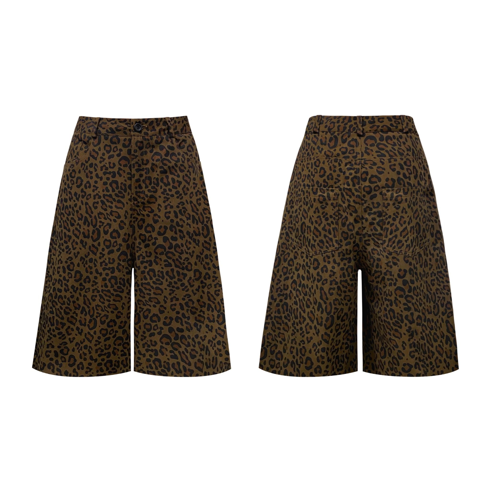 Quần ngố kaki ống rộng da beo SIENA