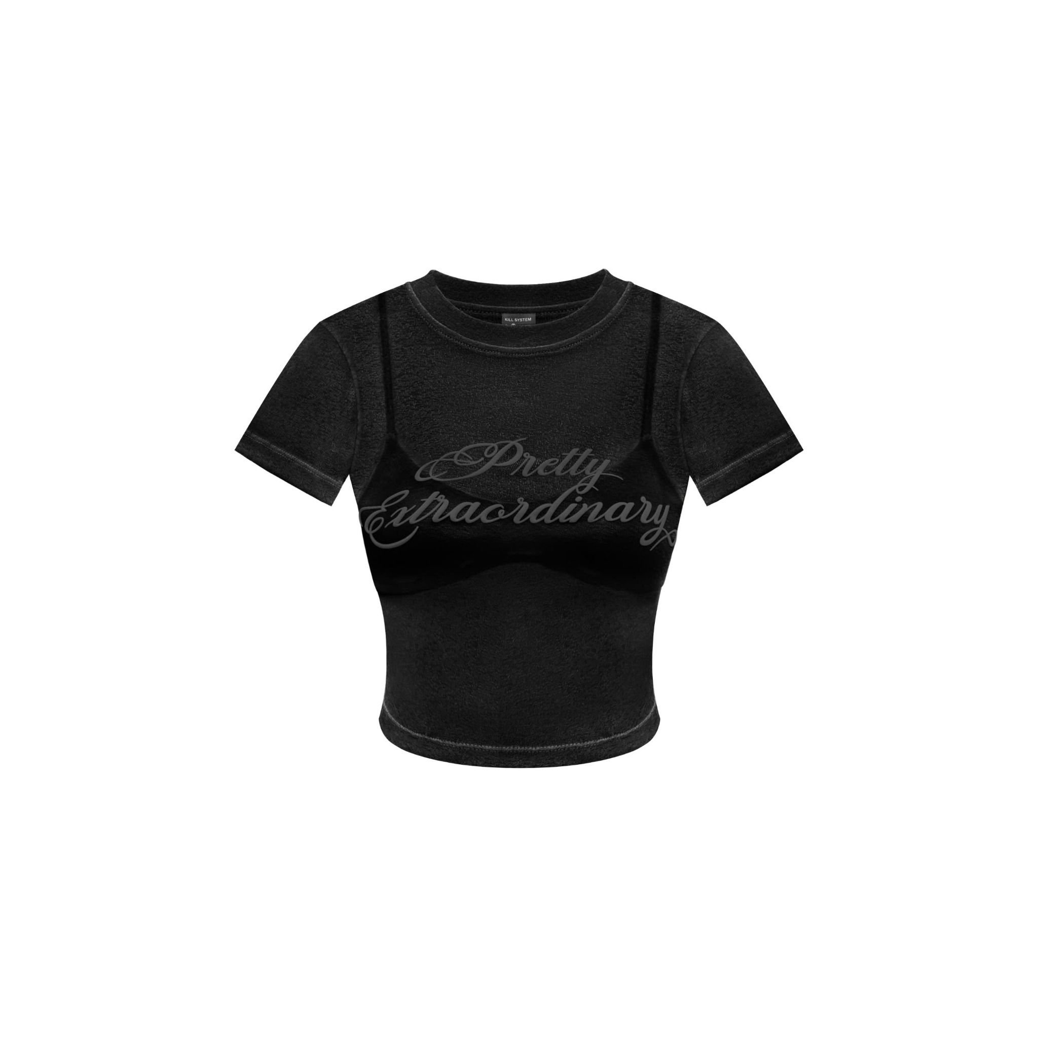 Áo thun xuyên thấu sexy tôn dáng LYAS kèm bra không mút