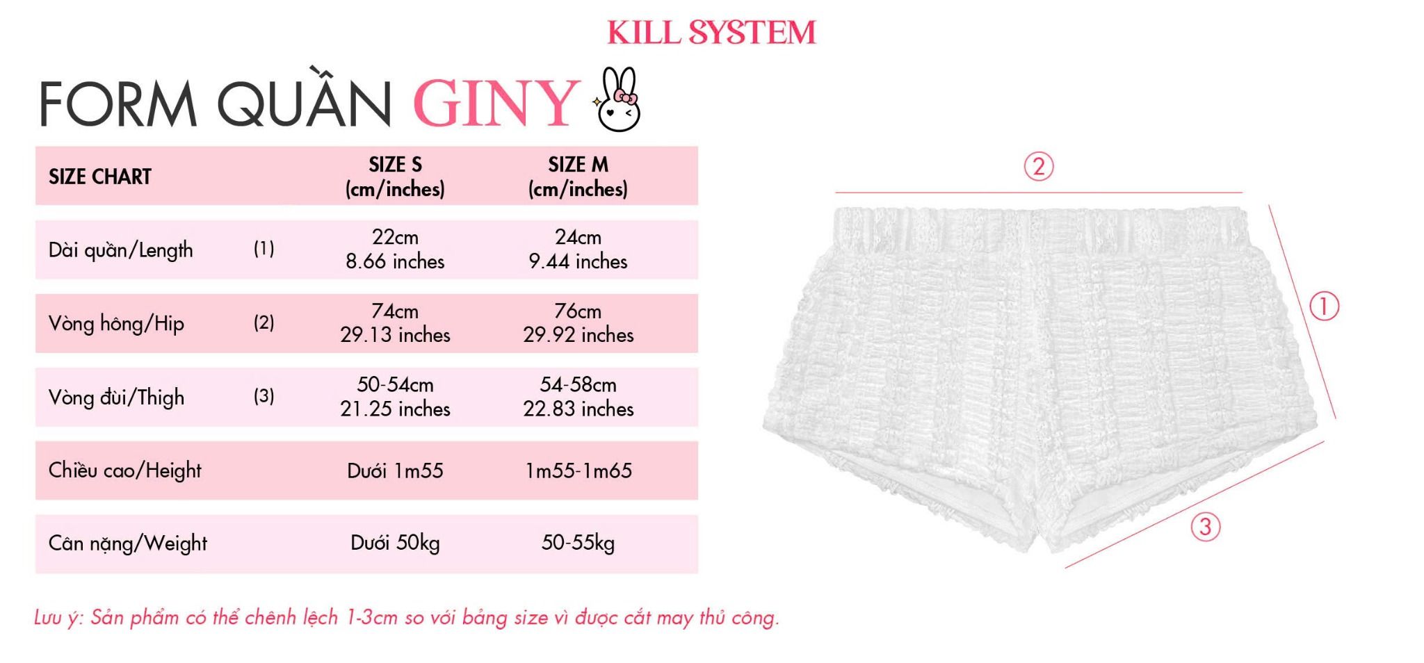 Quần short phối ren cạp thấp tôn dáng GINY - KILLSYSTEM