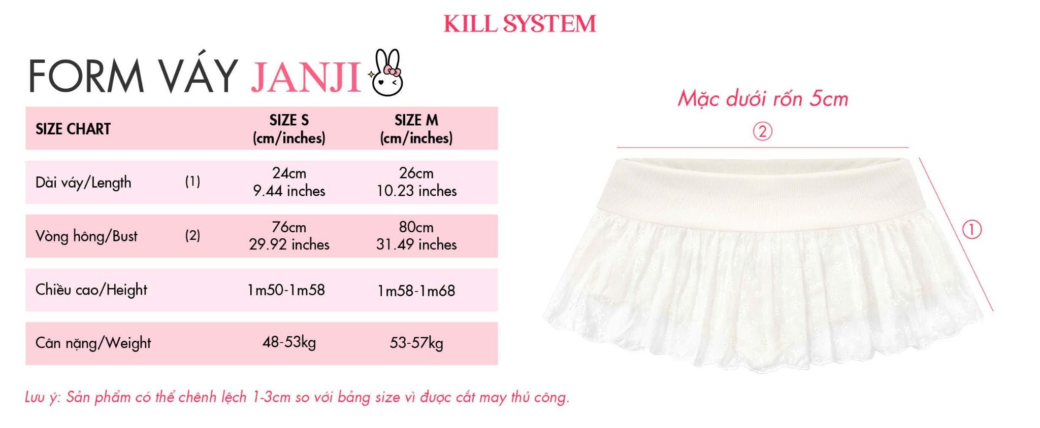 Chân váy dáng ngắn xoè phối ren JANJI - KILLSYSTEM