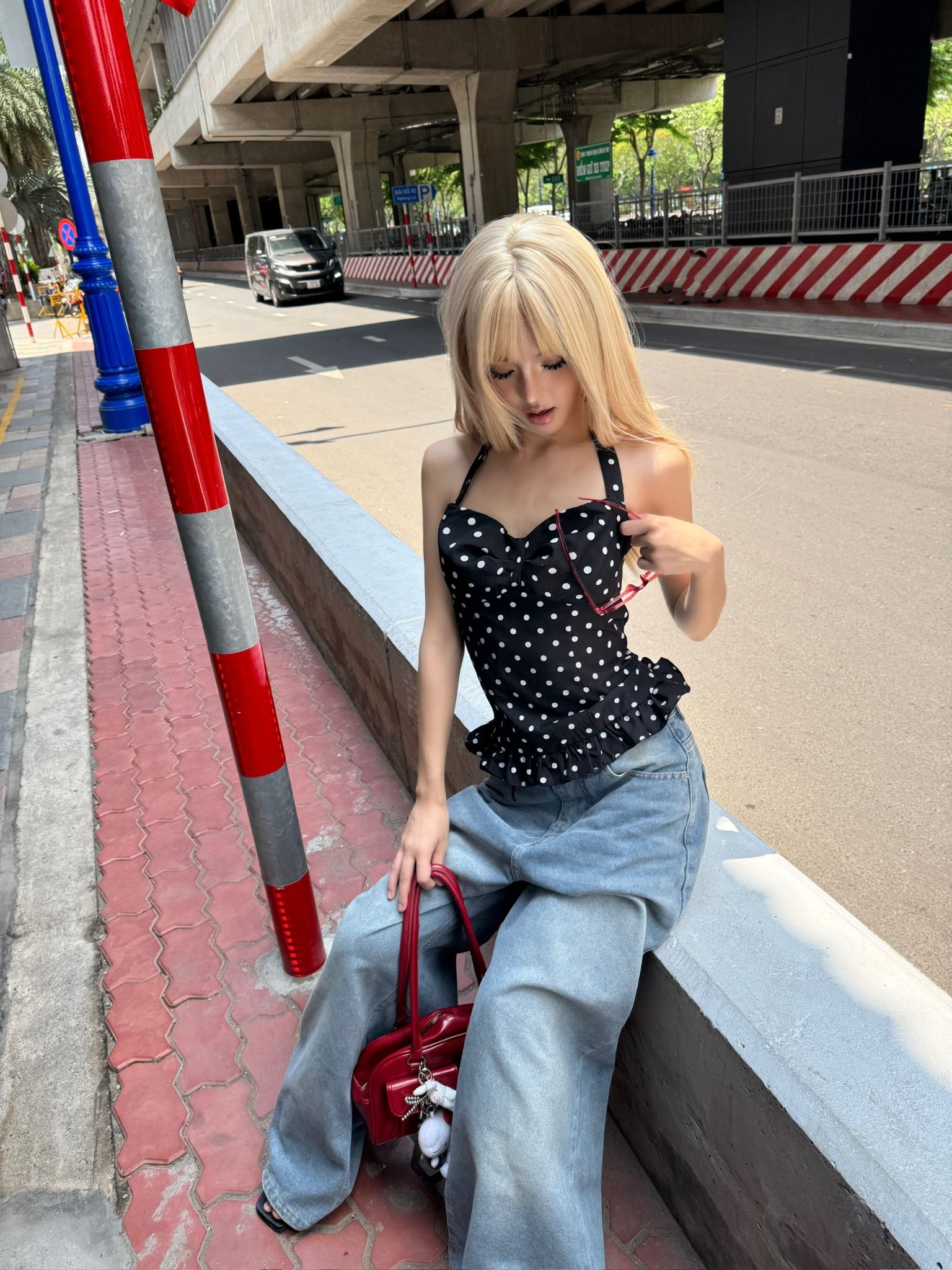 Áo yếm chấm bi cột dây TRISTAN - KILLSYSTEM