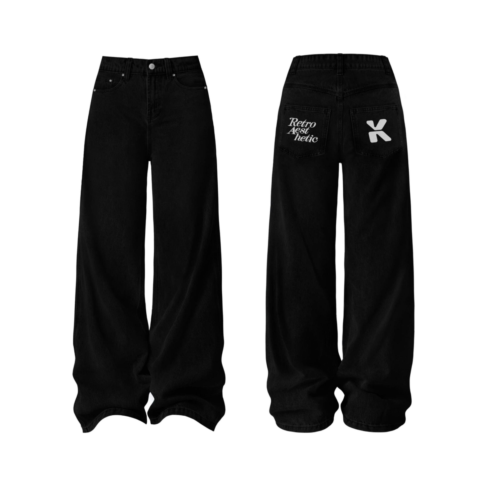 Quần jeans ống suông thêu túi RETRO AESTHETIC - KILLSYSTEM