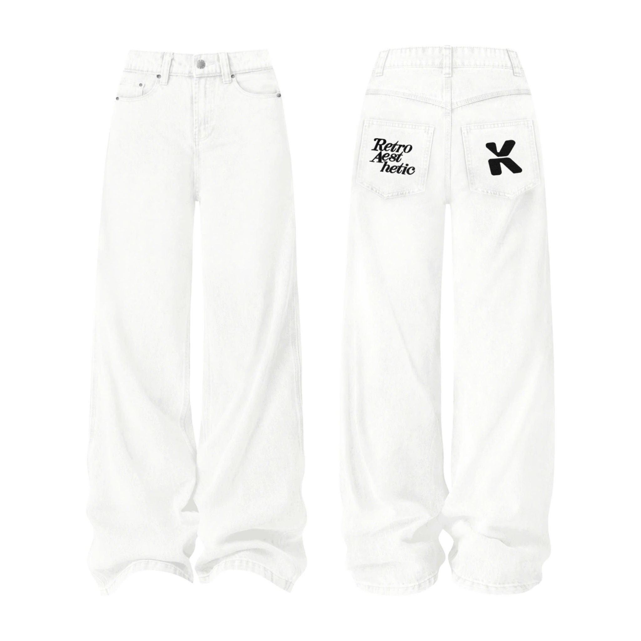 Quần jeans ống suông thêu túi RETRO AESTHETIC - KILLSYSTEM