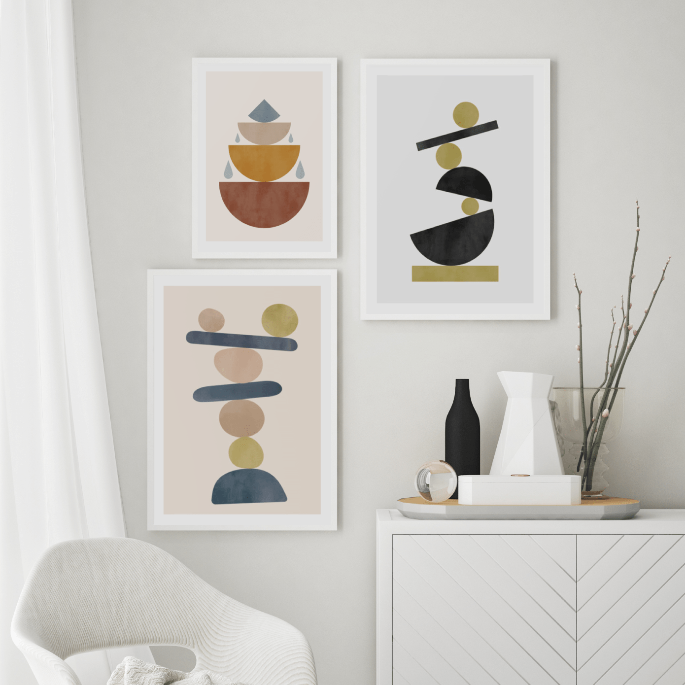 MID CENTURY GEOMETRIC SET 27