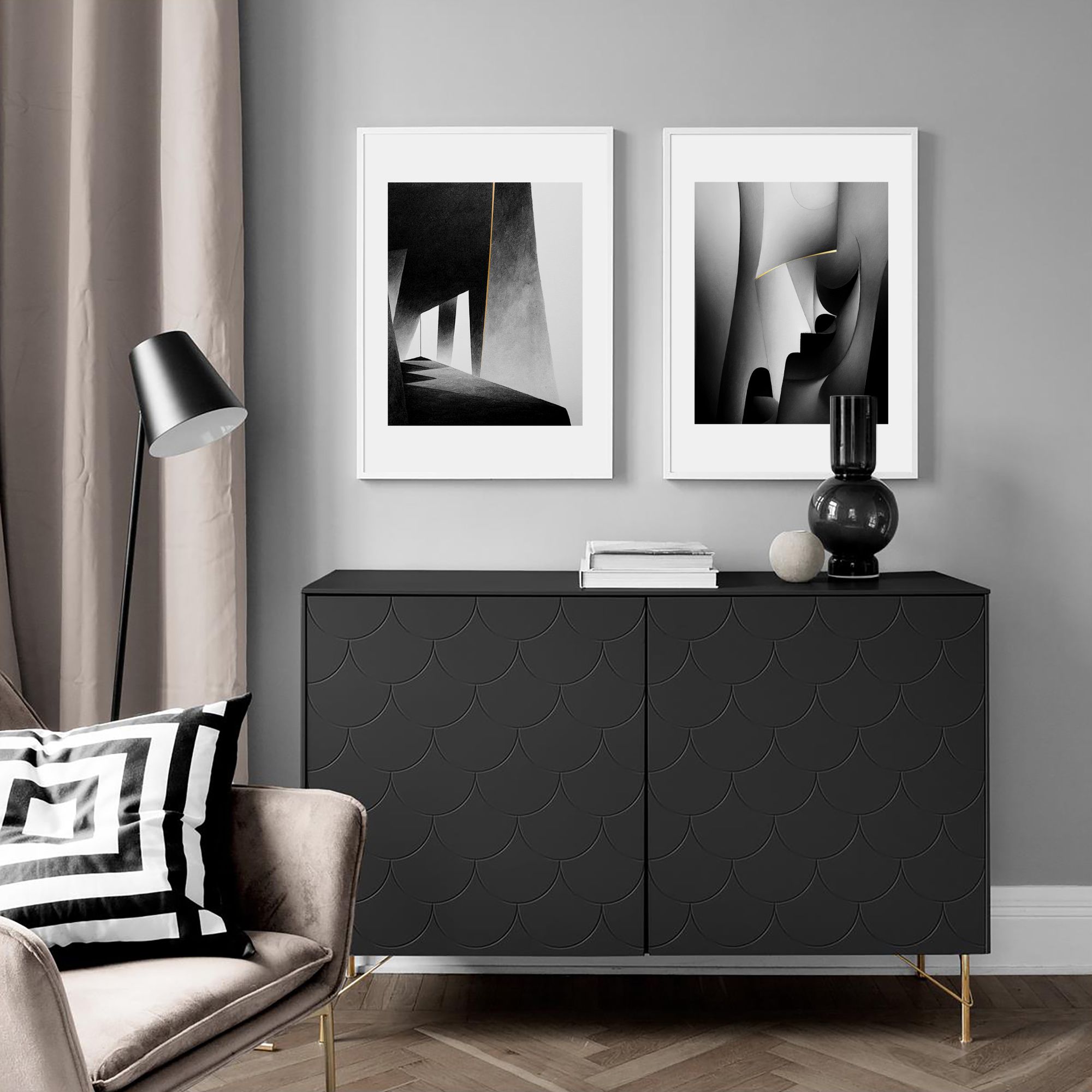 ABSTRACT BLACK AND GOLD
