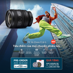 Ống kính zoom góc rộng G FE 16-25mm F2.8 G