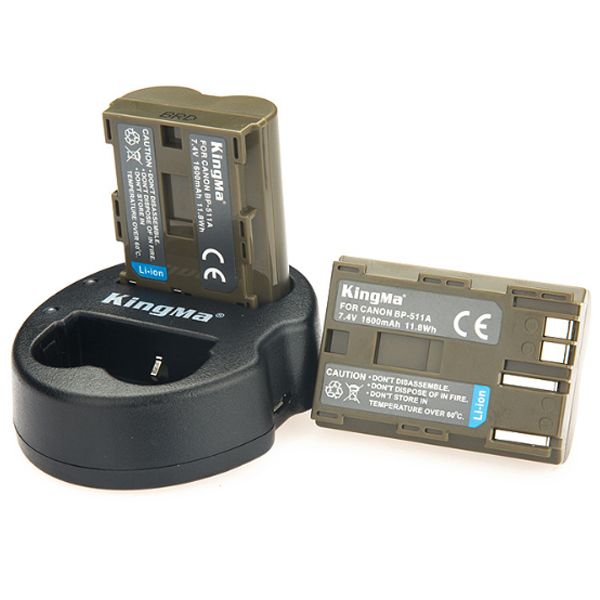 Bộ 2 pin + 1 sạc Kingma cho Canon BP 511A