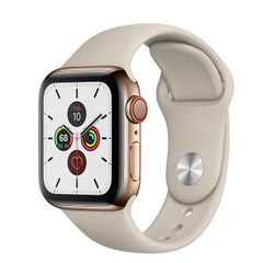 Apple Watch Series 5 Gold Stainless Steel Case Stone Sport Band 44mm
