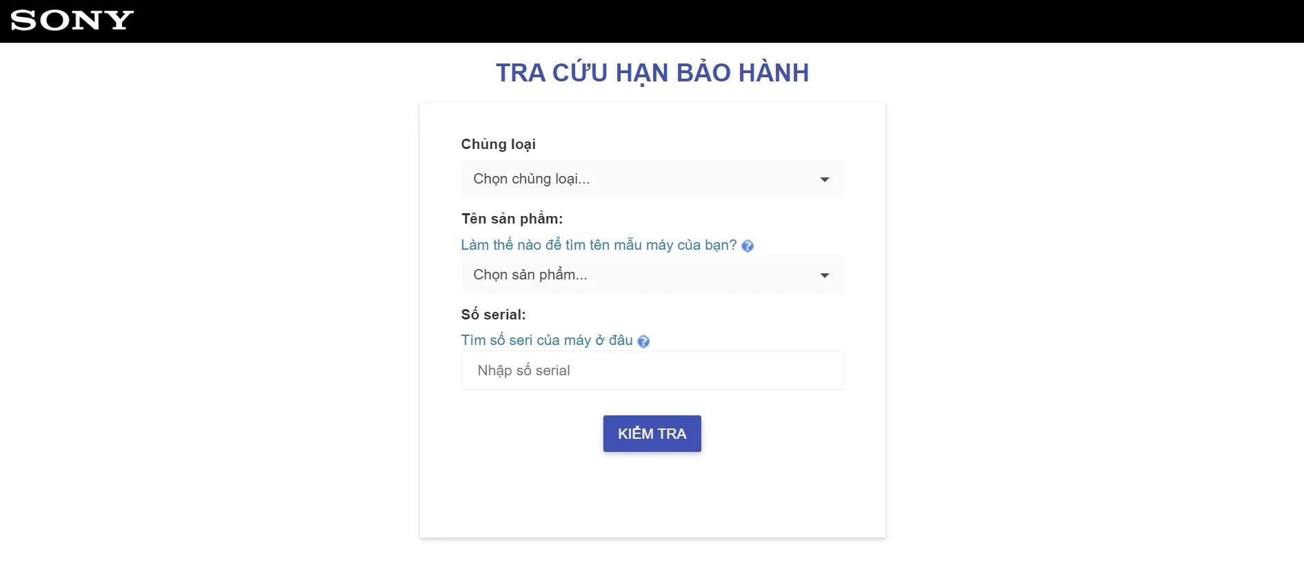 Check bảo hành máy ảnh - máy quay - ống kính Sony chính hãng