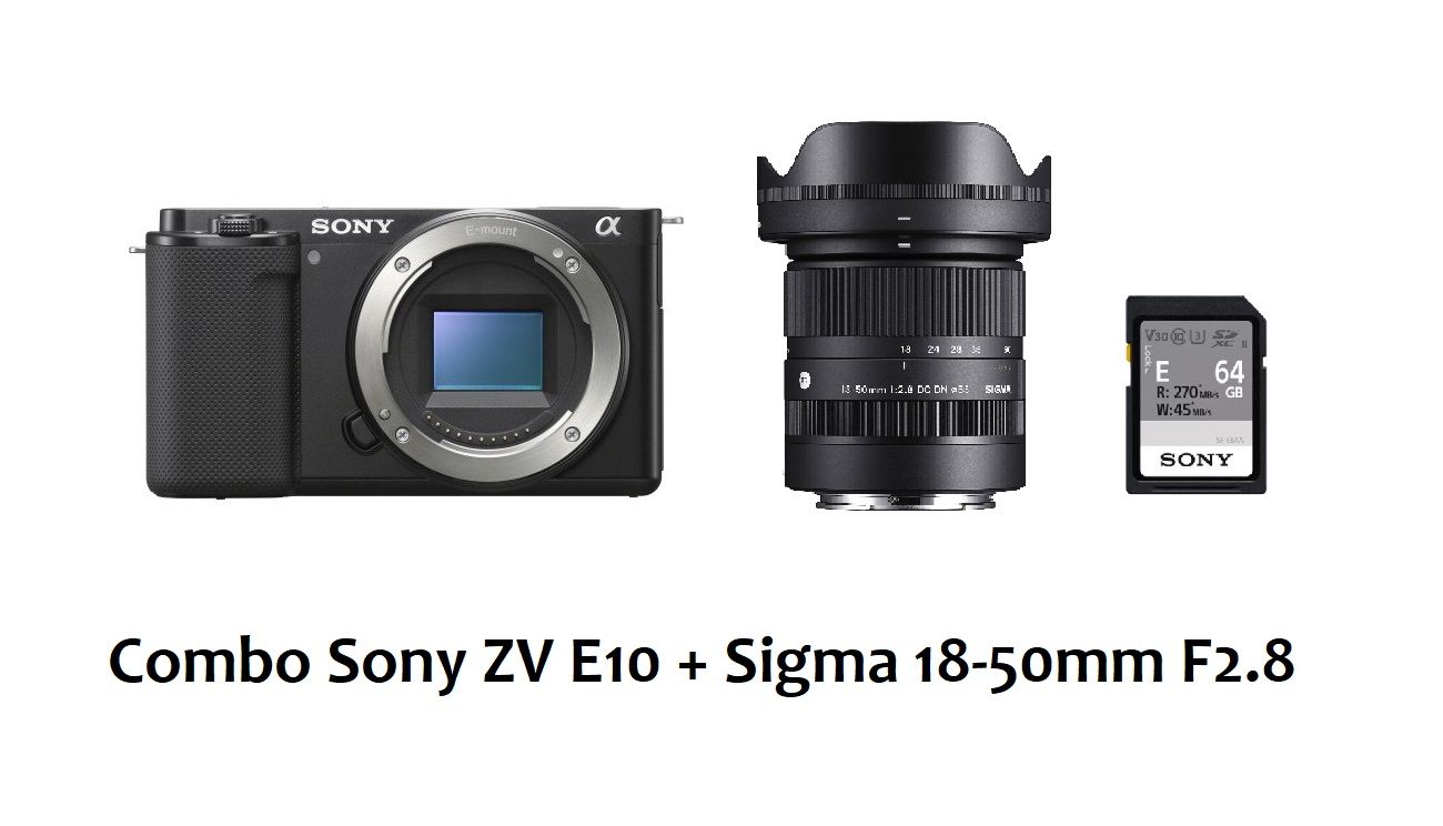 Combo Máy ảnh Sony ZV E10 body + Sigma 18-50mm F2.8