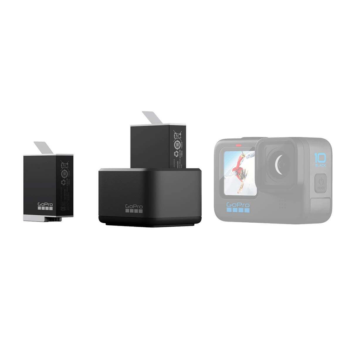 2 Pin và sạc Charger + Enduro Batteries Gopro 9 / Hero 10 / Hero 11 / Hero 12
