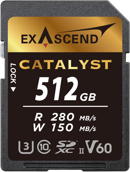 Thẻ Nhớ Exascend SDXC UHS II V60 Catalyst 512GB R:280Mb / W:150Mb