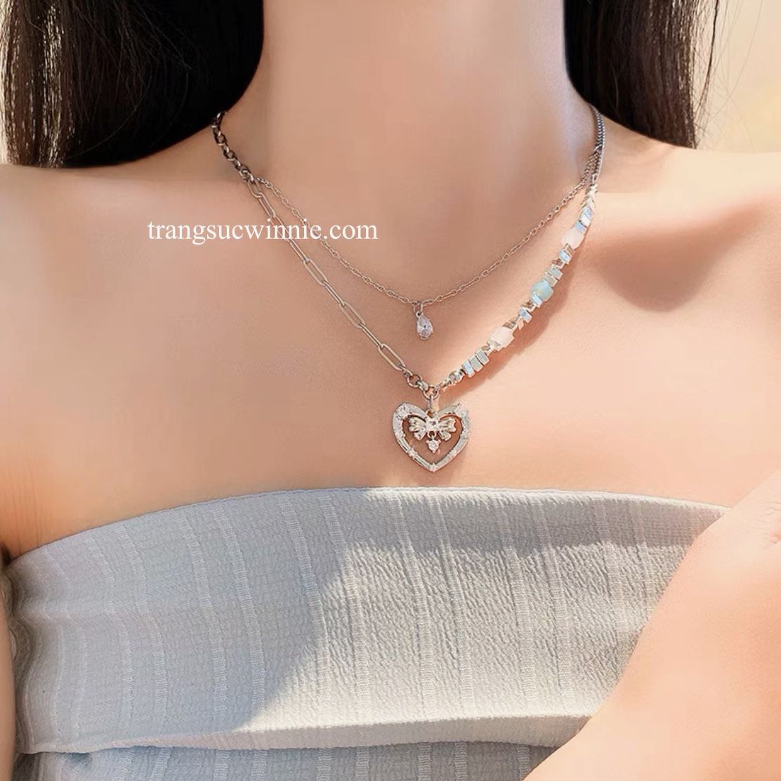 Dây chuyền titan Metal heart