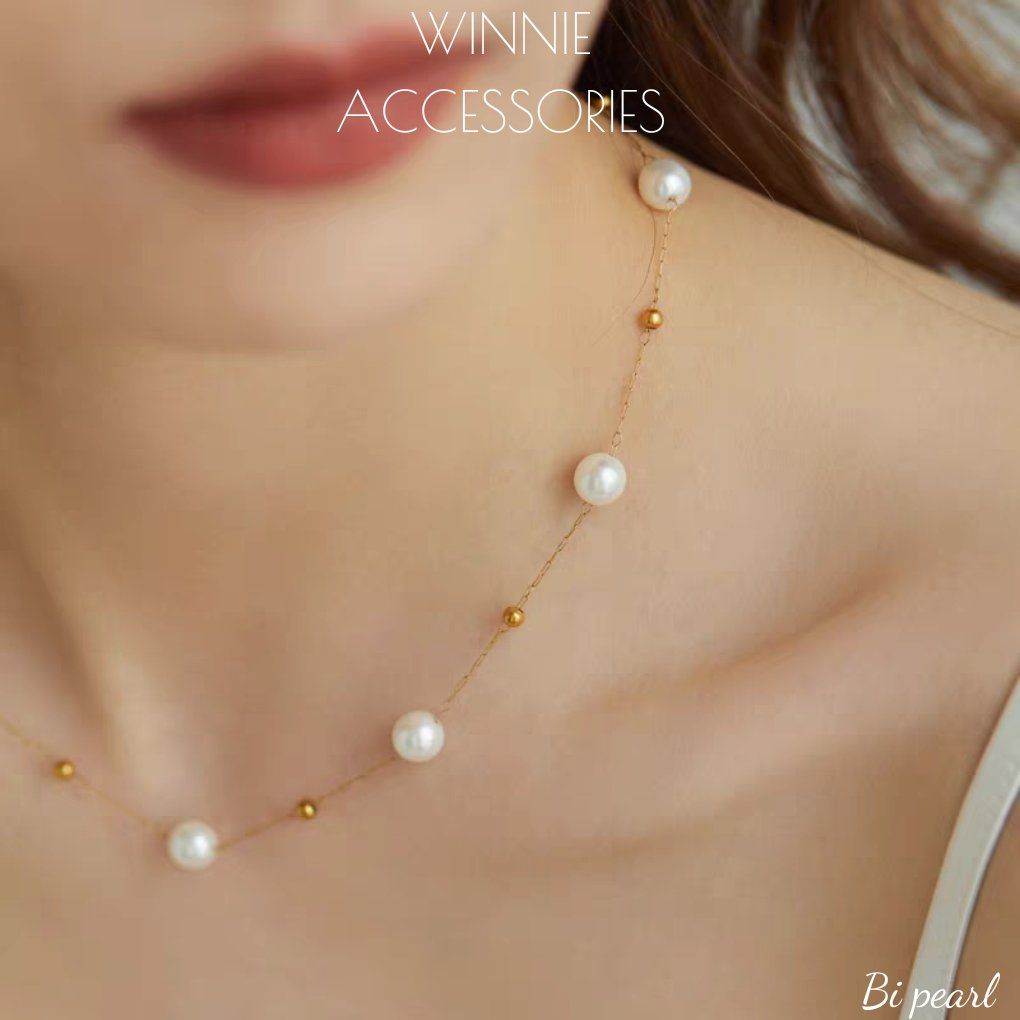 Dây chuyền titan Bi pearl