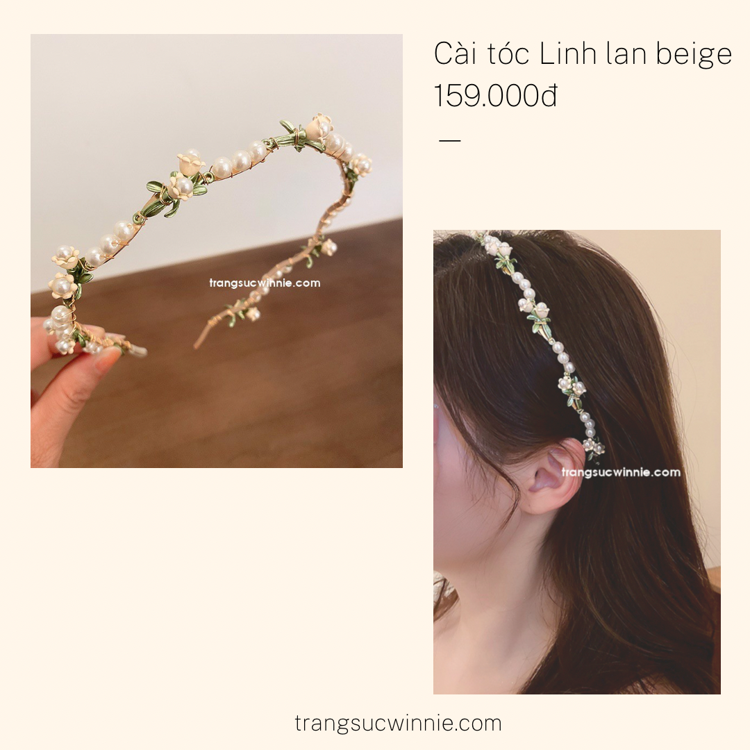Cài tóc Linh lan beige