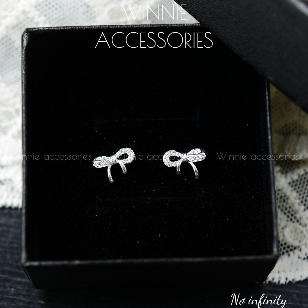 Hoa tai Bạc S925 Nơ Infinity