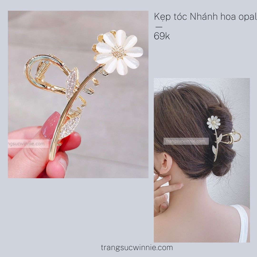 Kẹp tóc nhánh hoa opal