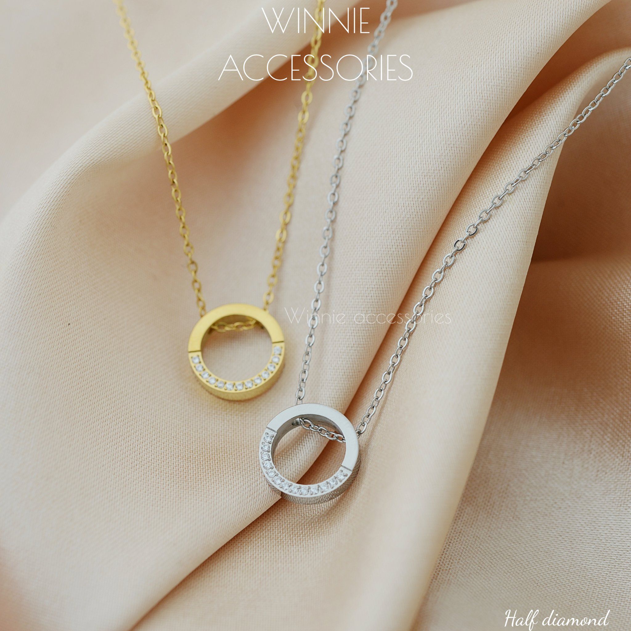 Dây chuyền Titan Half Diamond