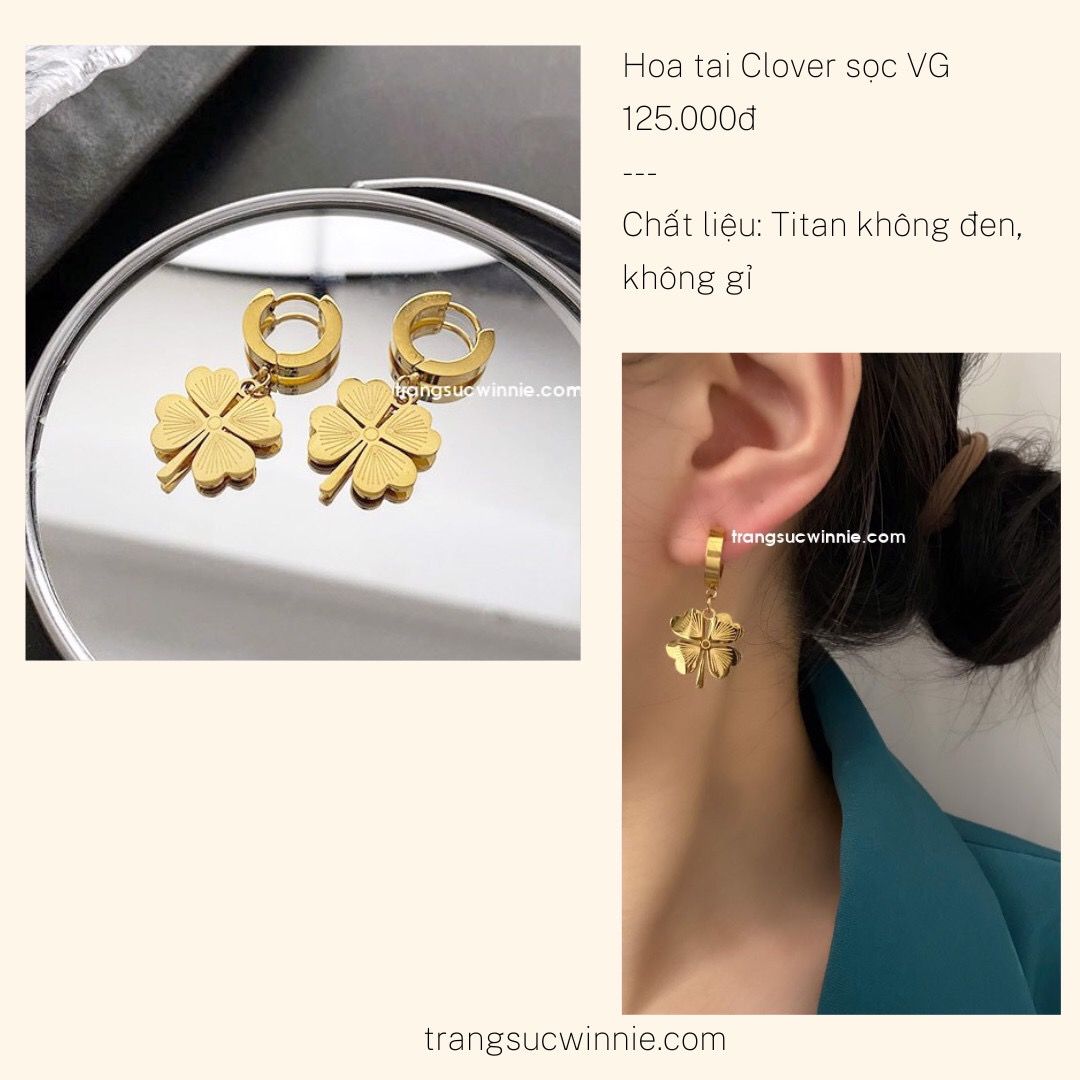 Hoa tai titan Clover sọc VG