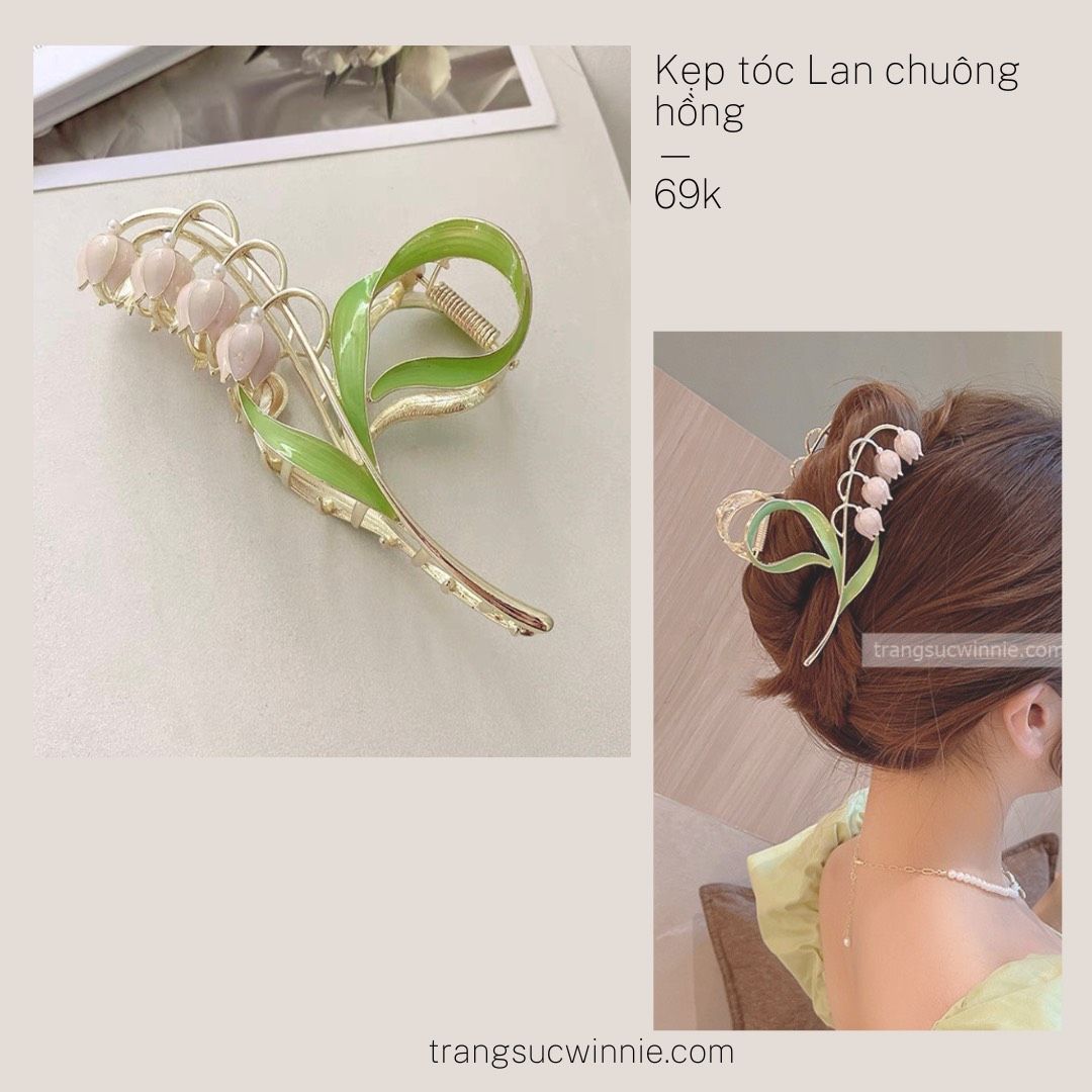 Kẹp tóc lan chuông hồng