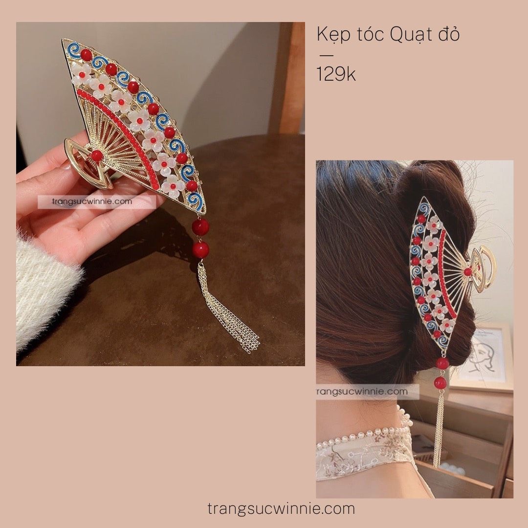Kẹp tóc Quạt đỏ