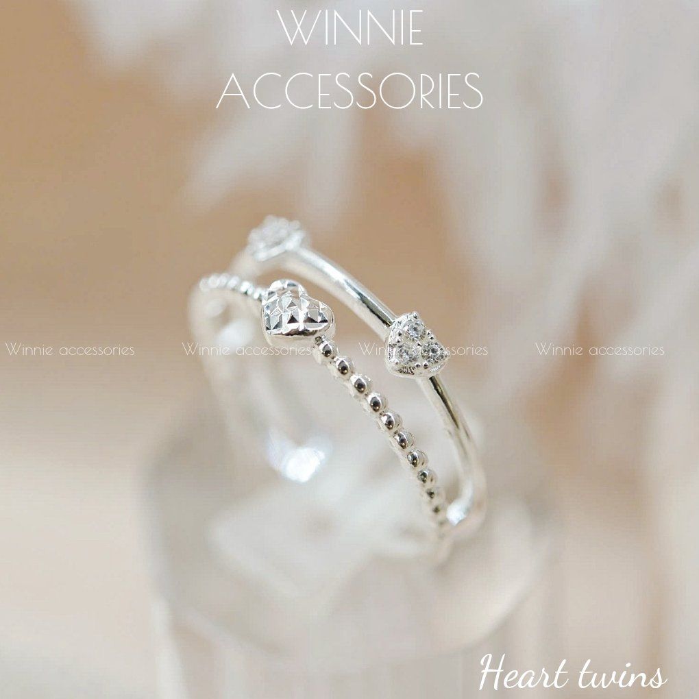 Nhẫn Bạc S925 Heart Twins