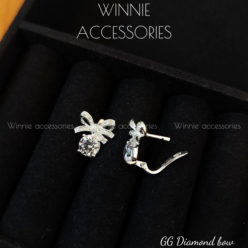 Hoa tai Bạc S925 GG Diamond Bow