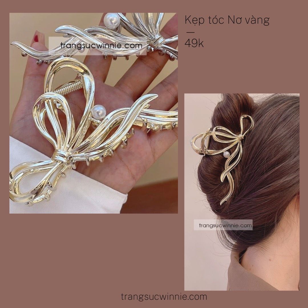 Kẹp tóc Nơ vàng