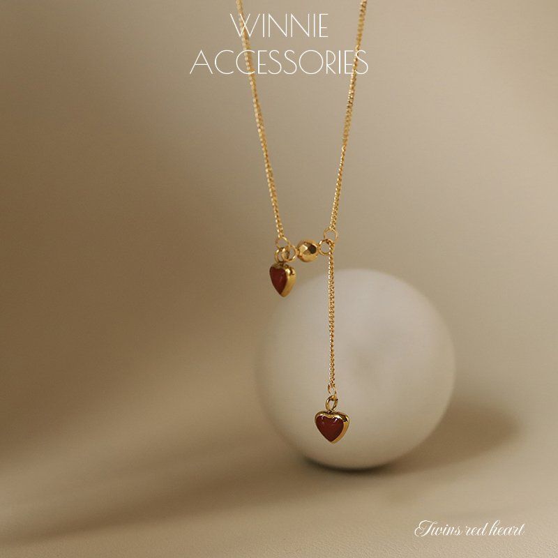 Dây chuyền Titan Twins red heart