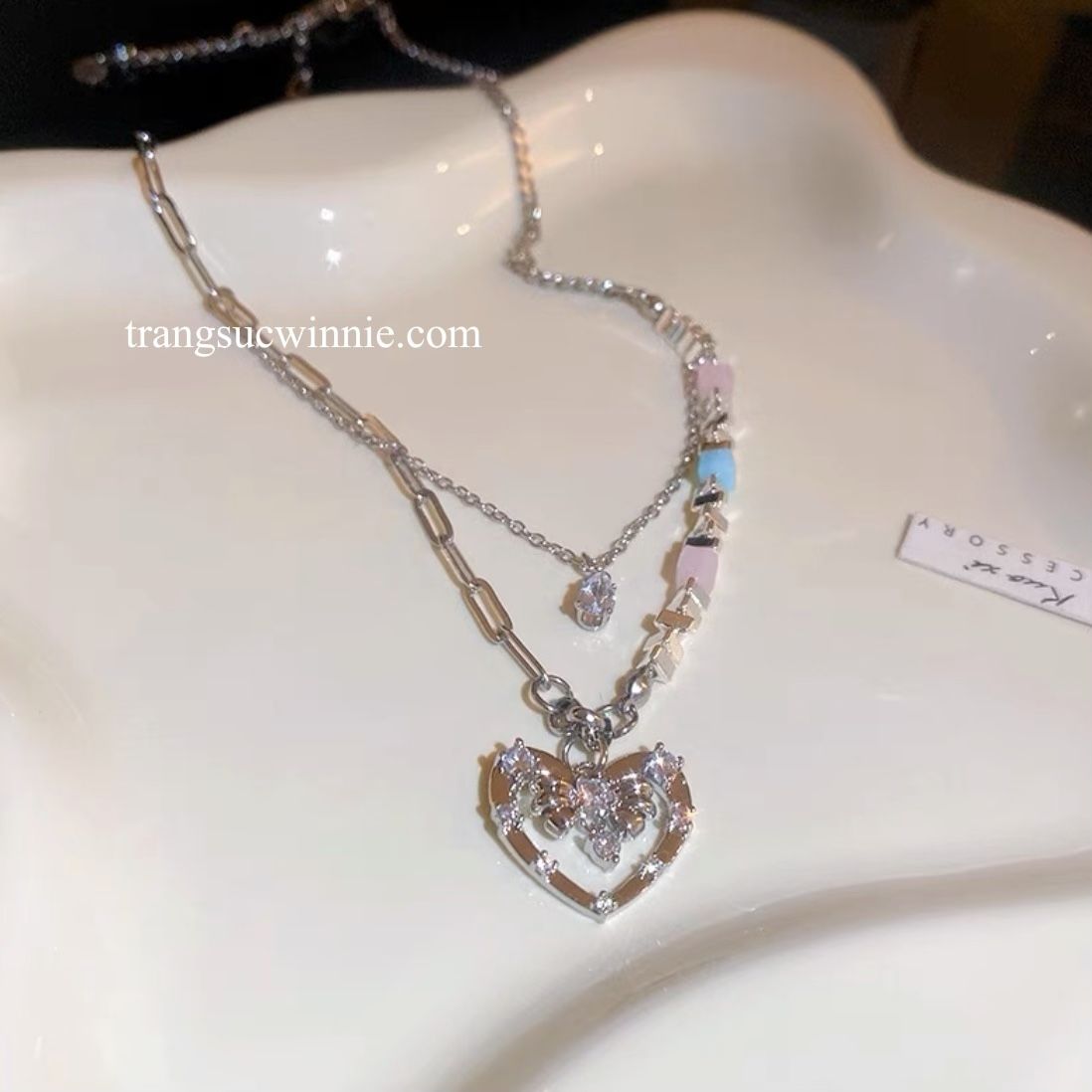 Dây chuyền titan Metal heart