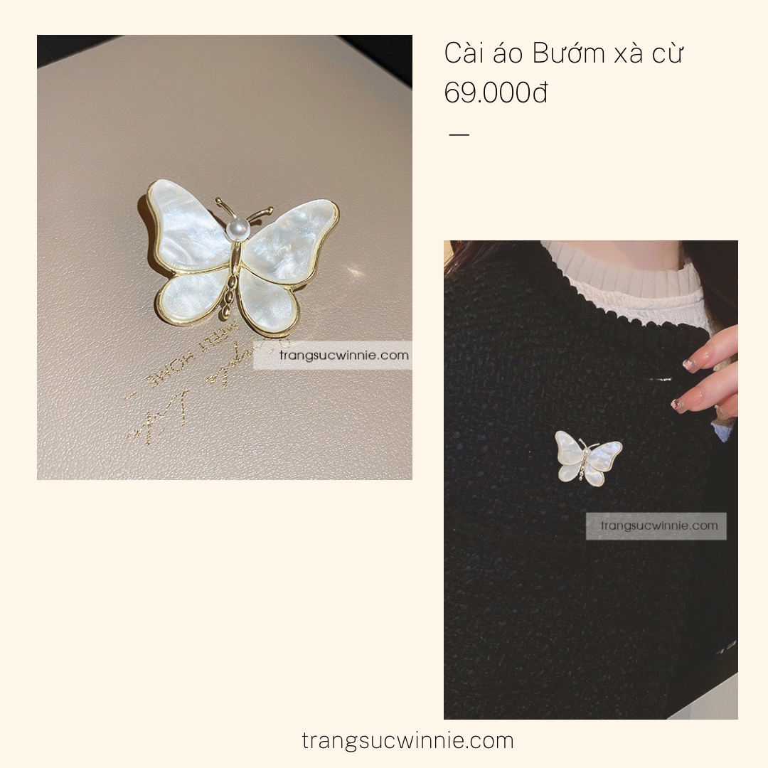 Cài áo Bướm xà cừ