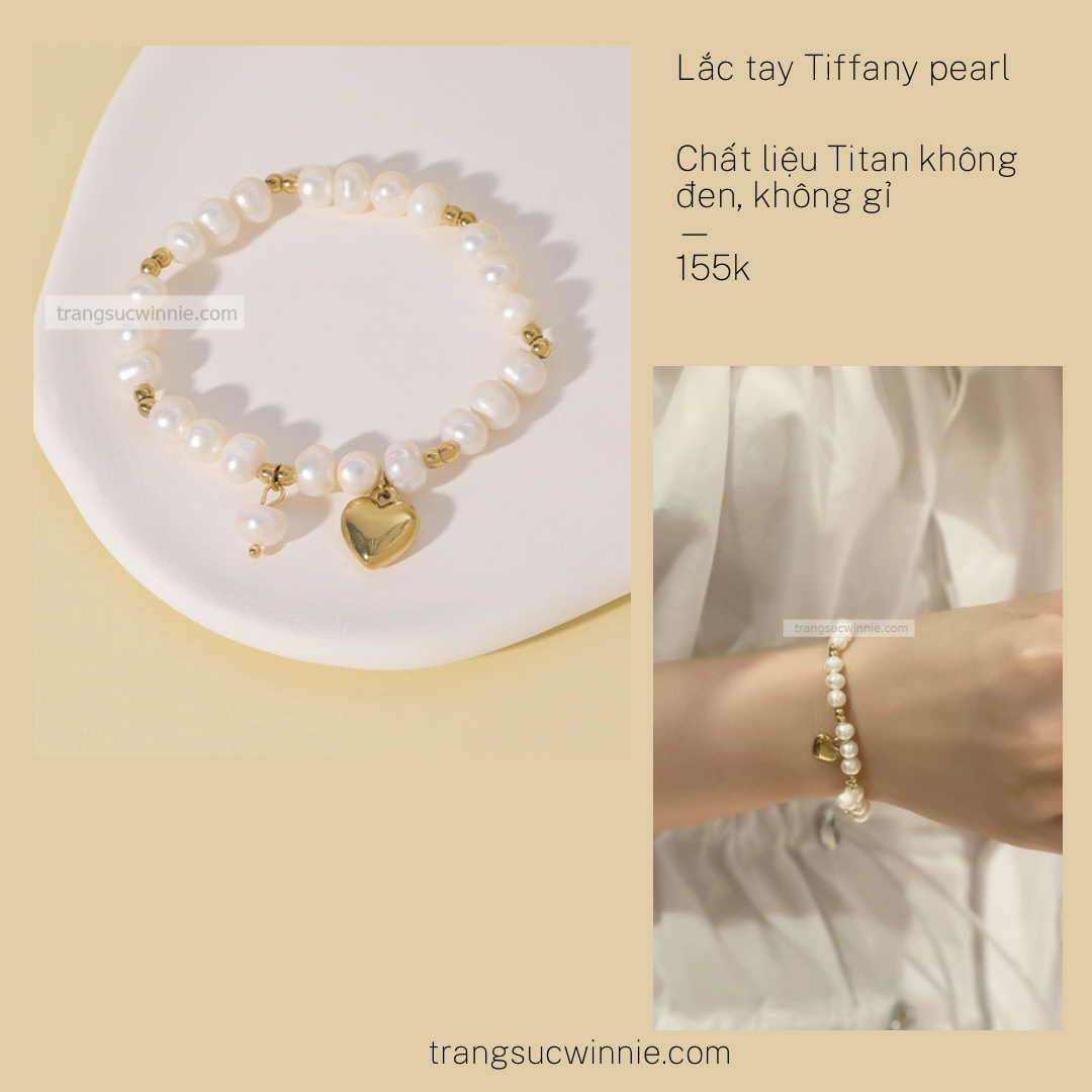 Lắc tay tiffany pearl